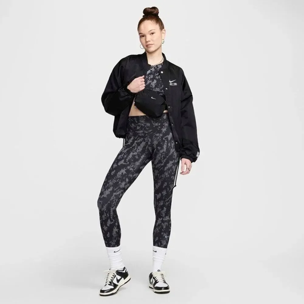 Nike‎ One Women's High-Waisted 7/8 Printed Leggings Black Speckle Size Small NWT